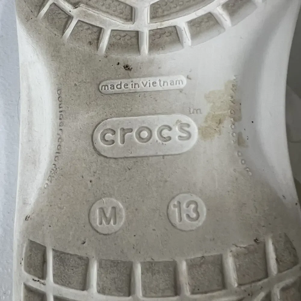 Crocs Crocband Flip Flops Lightweight Sandals Men's 13 White
